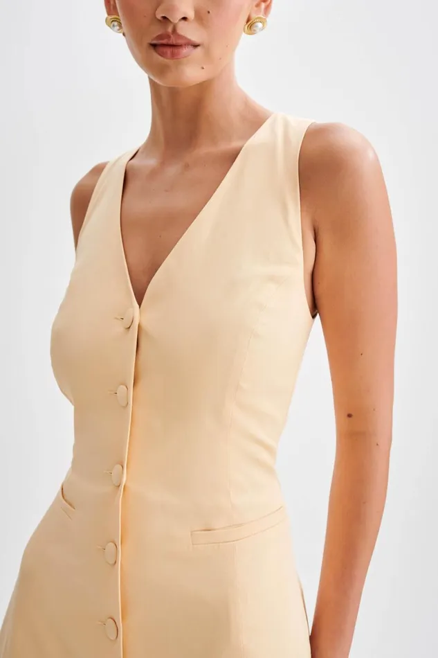 Women Meshki Dresses Theodora Cotton Buttoned Midi Dress 8211 Peach