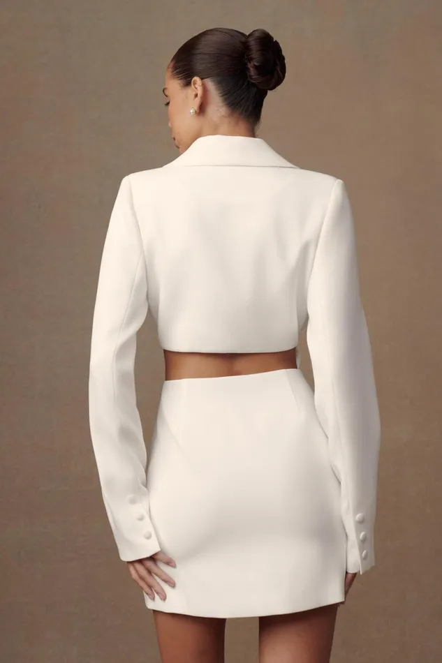 Women Meshki Dresses Trinity Crepe Blazer Dress 8211 White