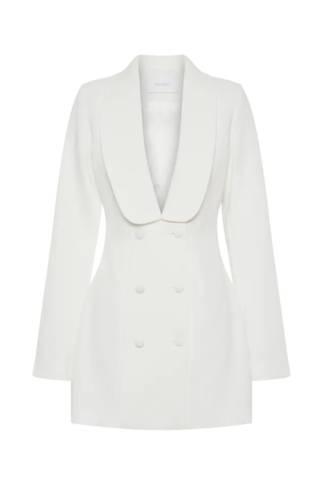 Women Meshki Dresses Trinity Crepe Blazer Dress 8211 White