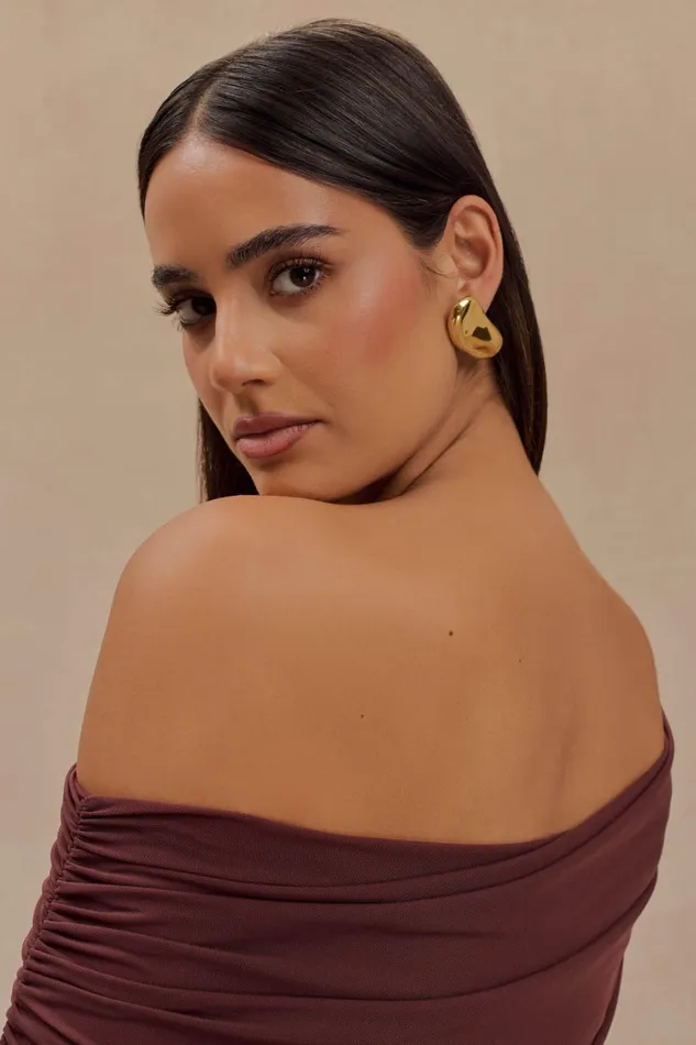 Women Meshki Jewellery Alicia Horizontal Earrings 8211 Gold