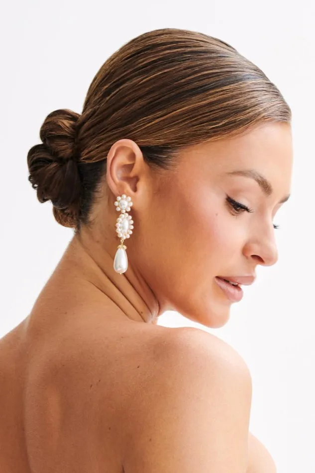 Women Meshki Jewellery Enchanted Pearl Drop Earrings 8211 Pearl