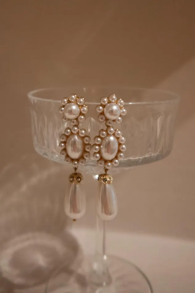 Women Meshki Jewellery Enchanted Pearl Drop Earrings 8211 Pearl