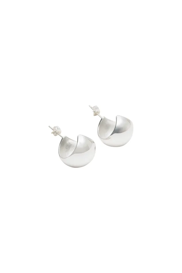 Women Meshki Jewellery Katia Hoop Earrings 8211 Silver
