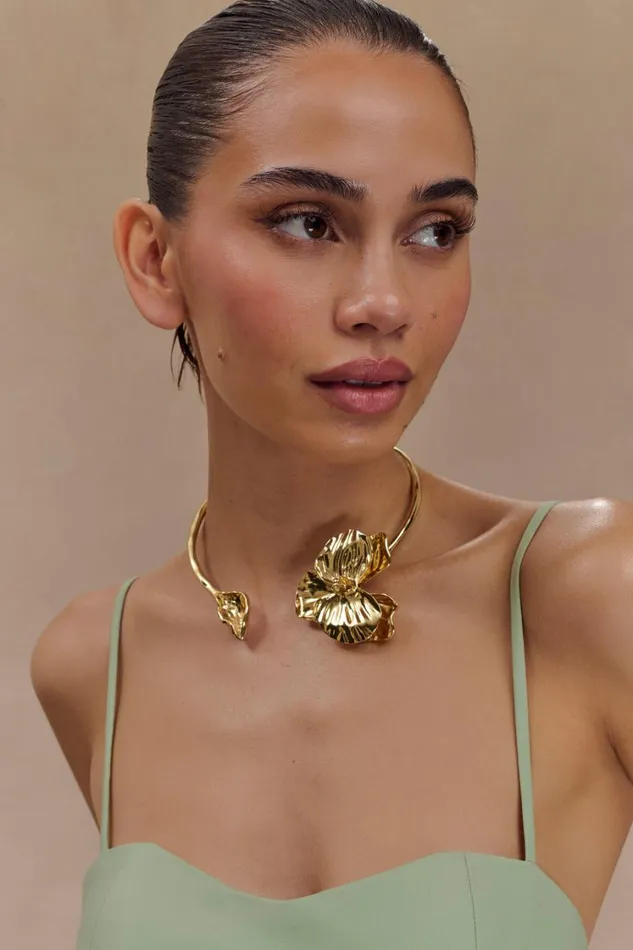 Women Meshki Jewellery Linnie Orchid Choker 8211 Gold
