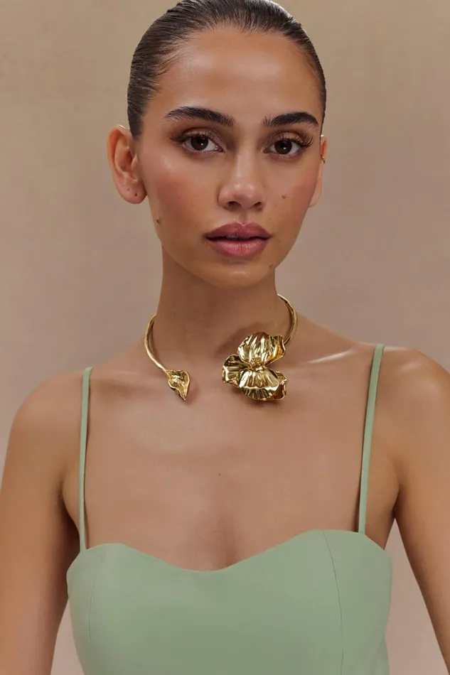 Women Meshki Jewellery Linnie Orchid Choker 8211 Gold