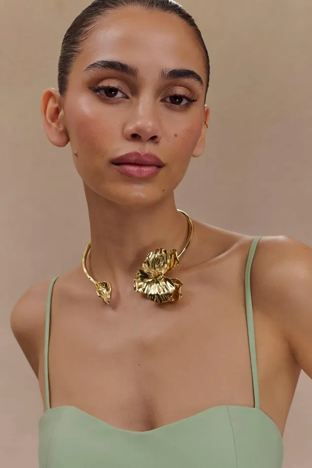 Women Meshki Jewellery Linnie Orchid Choker 8211 Gold