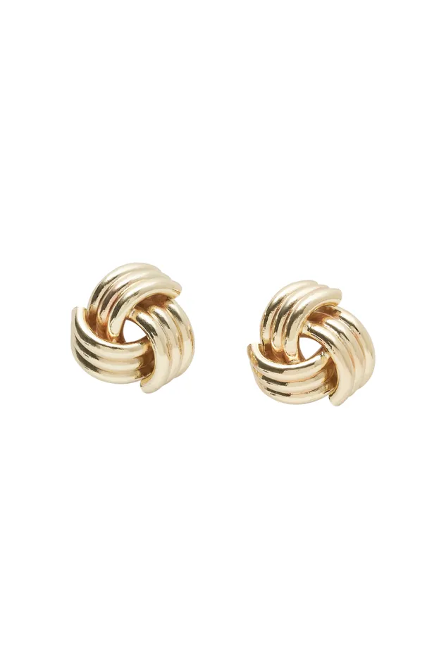 Women Meshki Jewellery Rowan Knotted Earrings 8211 Gold