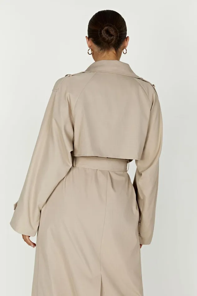 Women Meshki Outerwear Andreas Oversized Trench Coat 8211 Beige