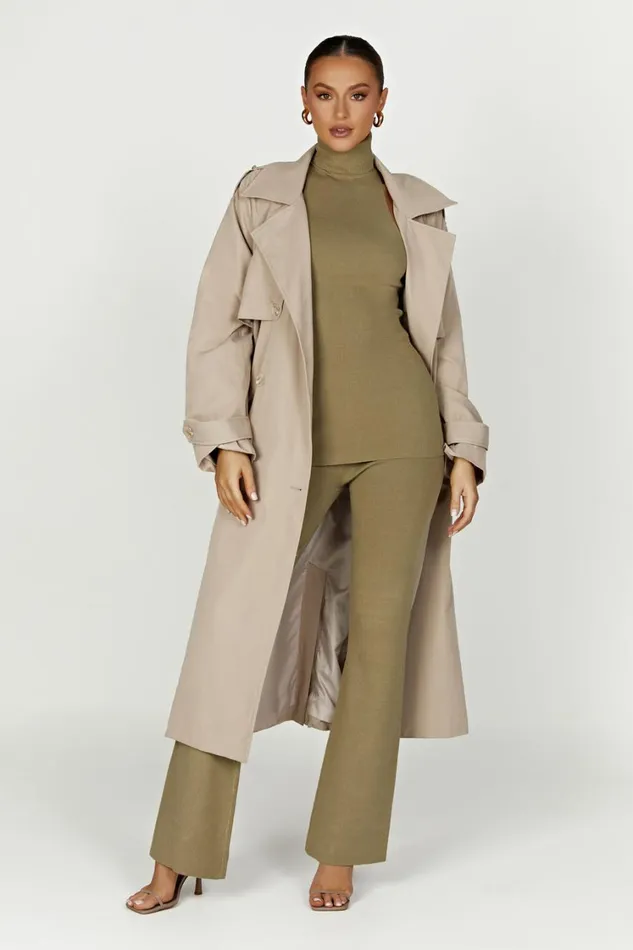Women Meshki Outerwear Andreas Oversized Trench Coat 8211 Beige