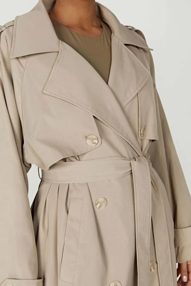 Women Meshki Outerwear Andreas Oversized Trench Coat 8211 Beige
