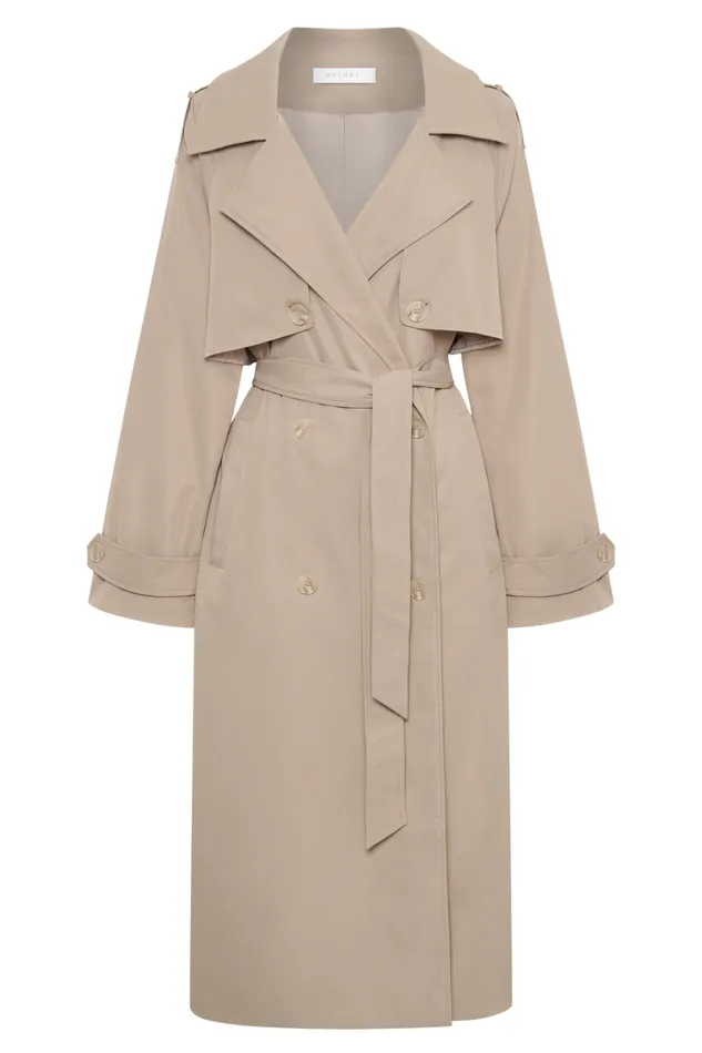 Women Meshki Outerwear Andreas Oversized Trench Coat 8211 Beige