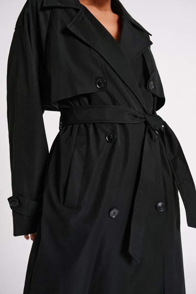 Women Meshki Outerwear Andreas Oversized Trench Coat 8211 Black
