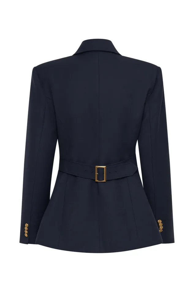 Women Meshki Outerwear Bellamy Cinched Blazer 8211 Dark Navy