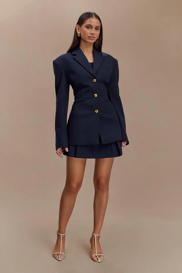 Women Meshki Outerwear Bellamy Cinched Blazer 8211 Dark Navy
