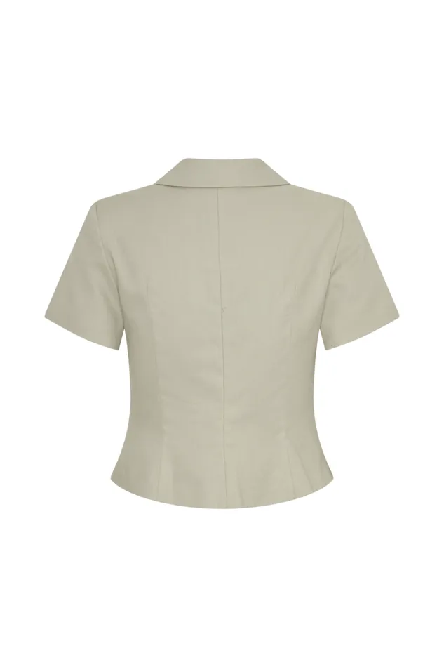 Women Meshki Outerwear Ciara Linen Jacket 8211 Basil