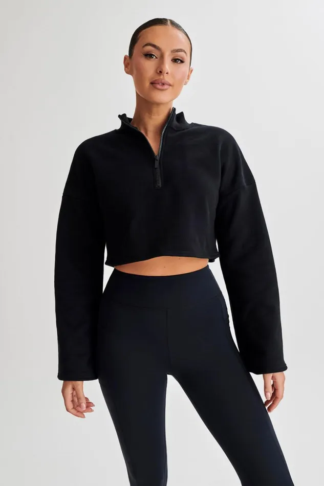 Women Meshki Outerwear Dempsey Zip Flared Jumper 8211 Black