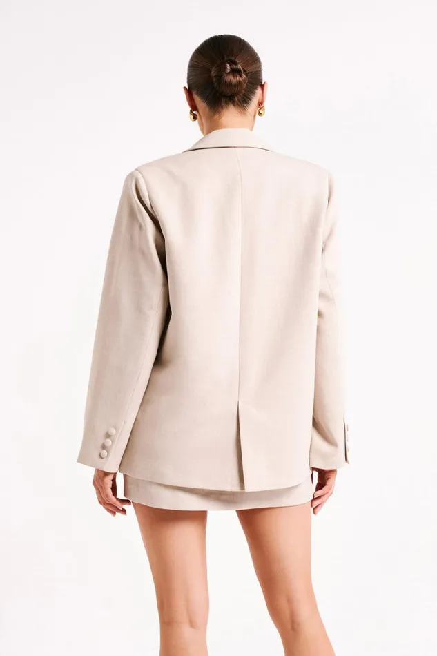 Women Meshki Outerwear Drew Oversized Textured Blazer 8211 Natural