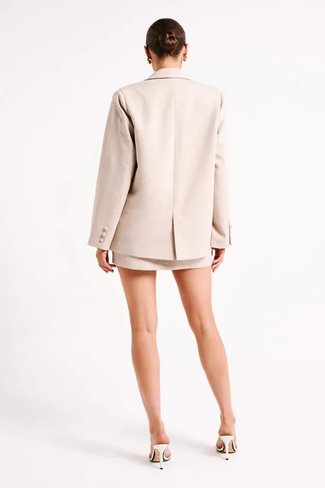 Women Meshki Outerwear Drew Oversized Textured Blazer 8211 Natural