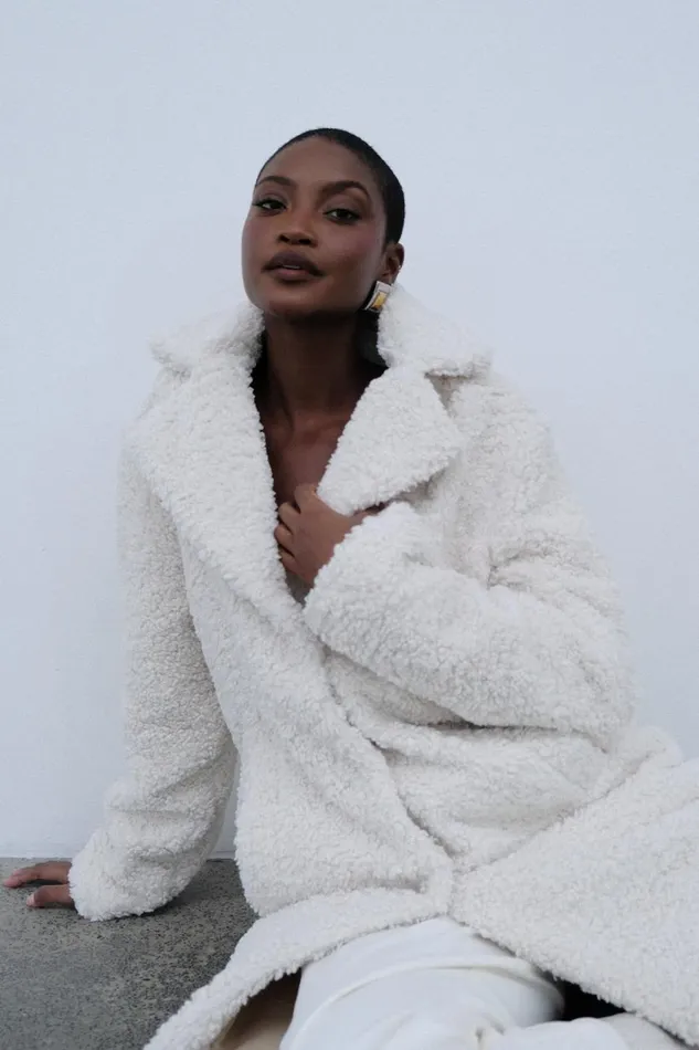 Women Meshki Outerwear Izzy Boucle Coat 8211 Cream