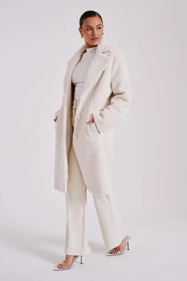 Women Meshki Outerwear Izzy Boucle Coat 8211 Cream