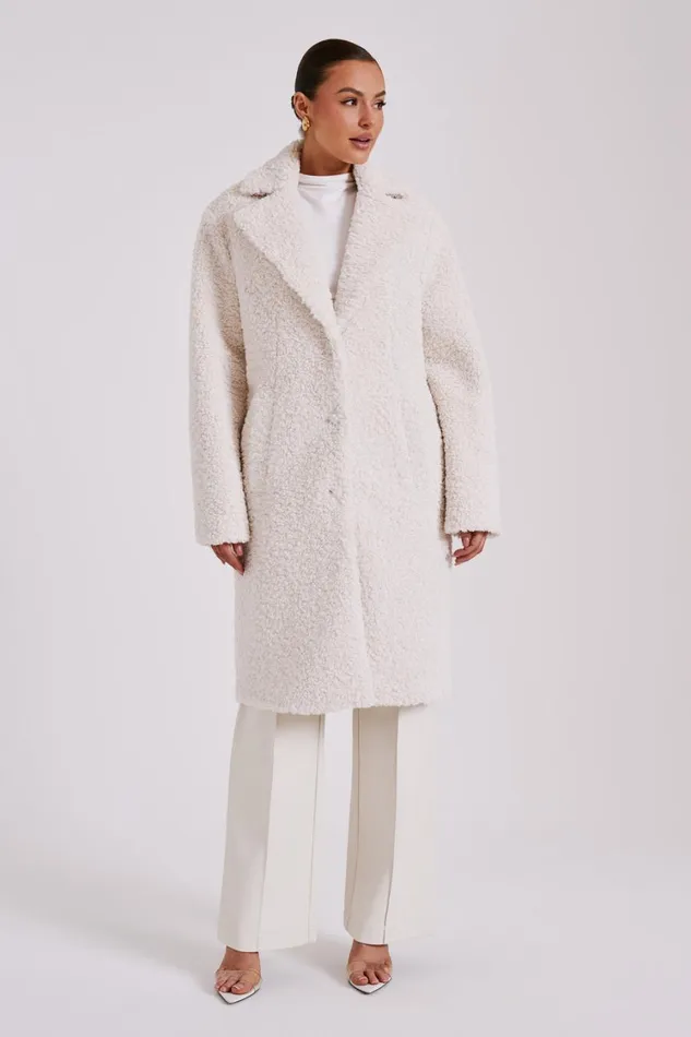 Women Meshki Outerwear Izzy Boucle Coat 8211 Cream