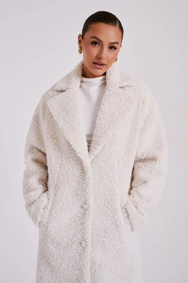 Women Meshki Outerwear Izzy Boucle Coat 8211 Cream