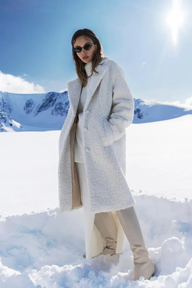 Women Meshki Outerwear Izzy Boucle Coat 8211 Cream