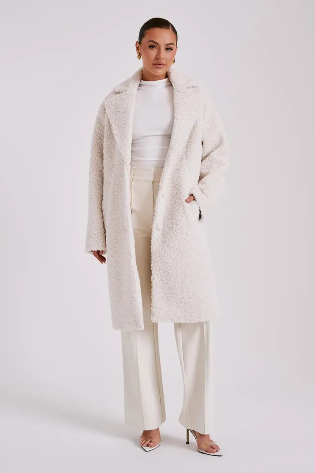 Women Meshki Outerwear Izzy Boucle Coat 8211 Cream