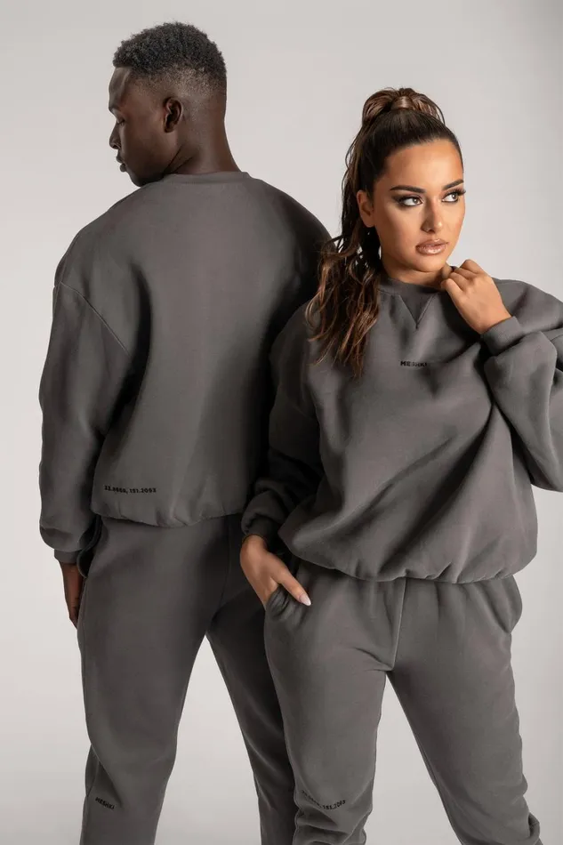Women Meshki Outerwear Max Unisex Crew Neck Cosy Sweater 8211 Charcoal Women Meshki Outerwear Max Unisex Crew Neck Cosy Sweater 8211 Charcoal