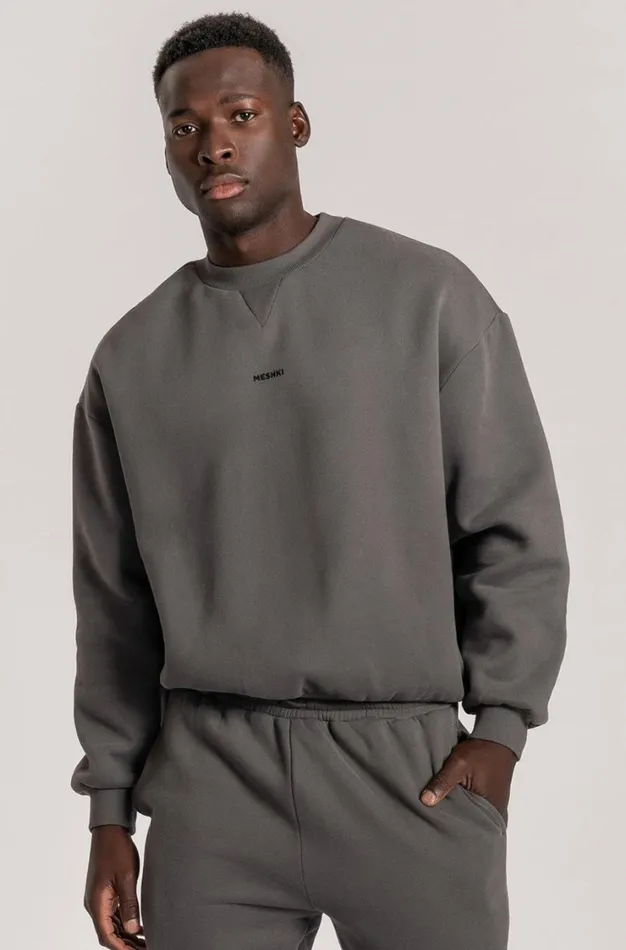 Women Meshki Outerwear Max Unisex Crew Neck Cosy Sweater 8211 Charcoal Women Meshki Outerwear Max Unisex Crew Neck Cosy Sweater 8211 Charcoal