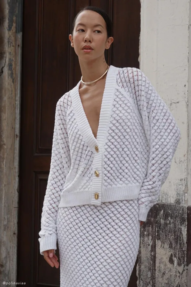 Women Meshki Outerwear Mirabella Knit Cardigan 8211 Ivory