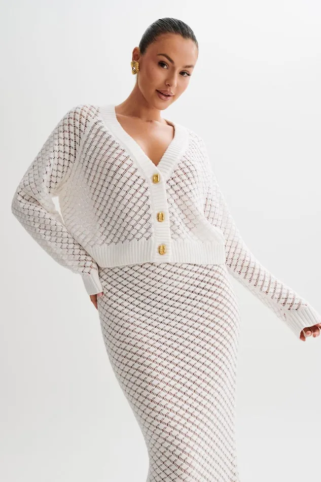 Women Meshki Outerwear Mirabella Knit Cardigan 8211 Ivory