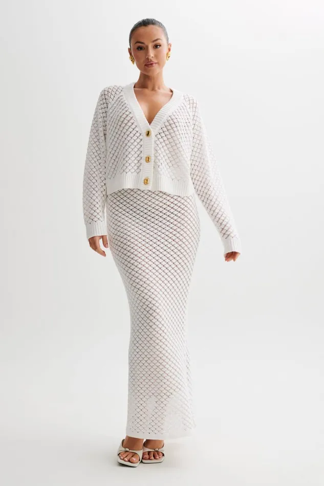 Women Meshki Outerwear Mirabella Knit Cardigan 8211 Ivory