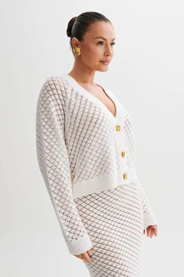 Women Meshki Outerwear Mirabella Knit Cardigan 8211 Ivory