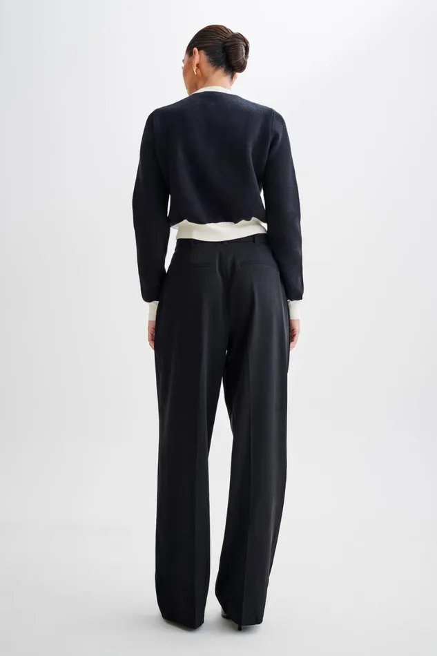 Women Meshki Outerwear Tabitha Contrast Knit Cardigan 8211 Black