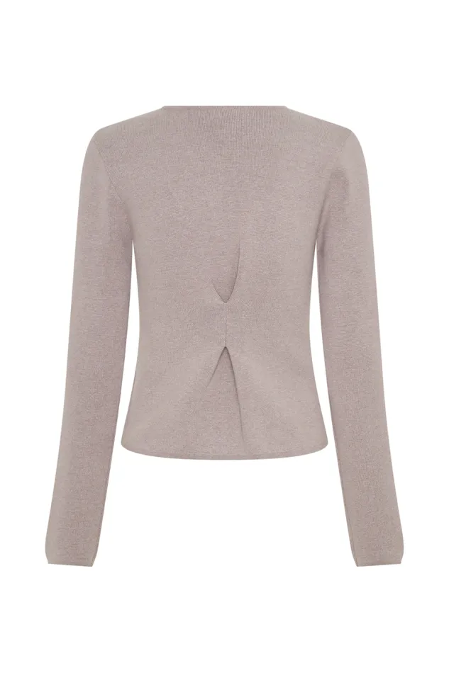 Women Meshki Outerwear Veda Wide Sleeve Knit Cardigan 8211 Stone Marle