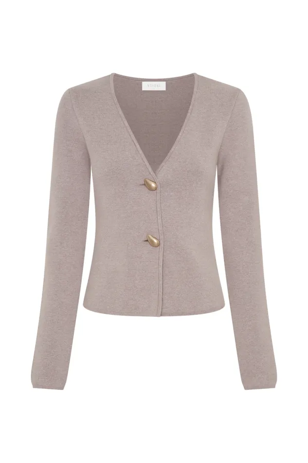 Women Meshki Outerwear Veda Wide Sleeve Knit Cardigan 8211 Stone Marle