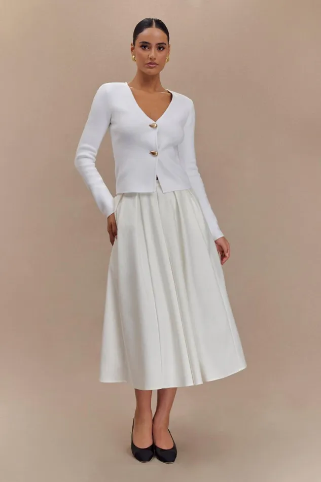 Women Meshki Outerwear Veda Wide Sleeve Knit Cardigan 8211 White