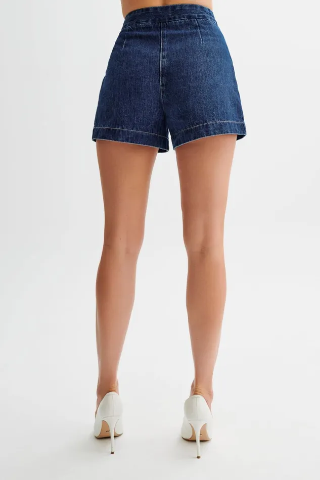 Women Meshki Sets Abel Denim Shorts 8211 Dark Blue