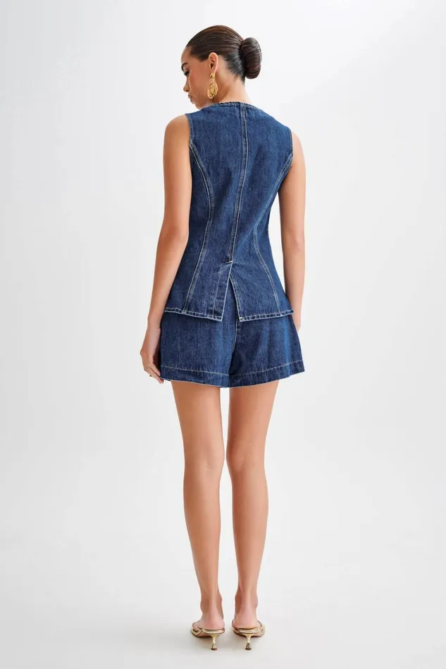 Women Meshki Sets Abel Denim Shorts 8211 Dark Blue