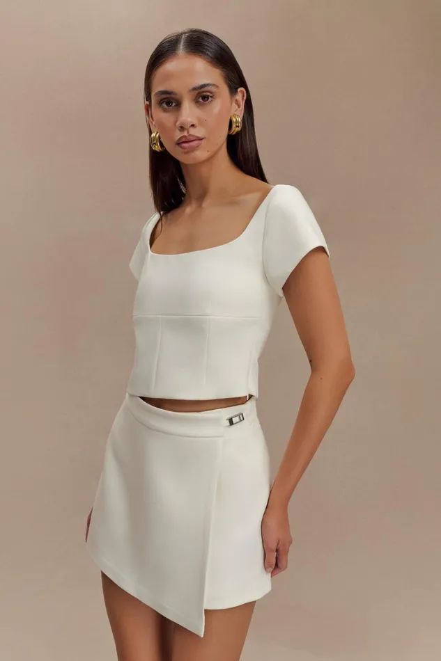 Women Meshki Sets Celene Buckle Skort 8211 Ivory