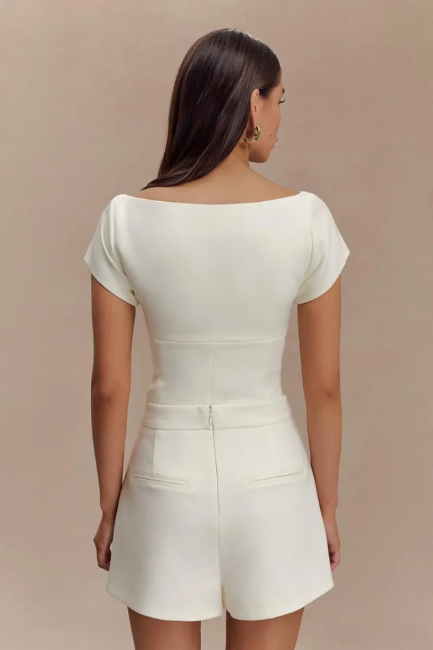 Women Meshki Sets Celene Buckle Skort 8211 Ivory