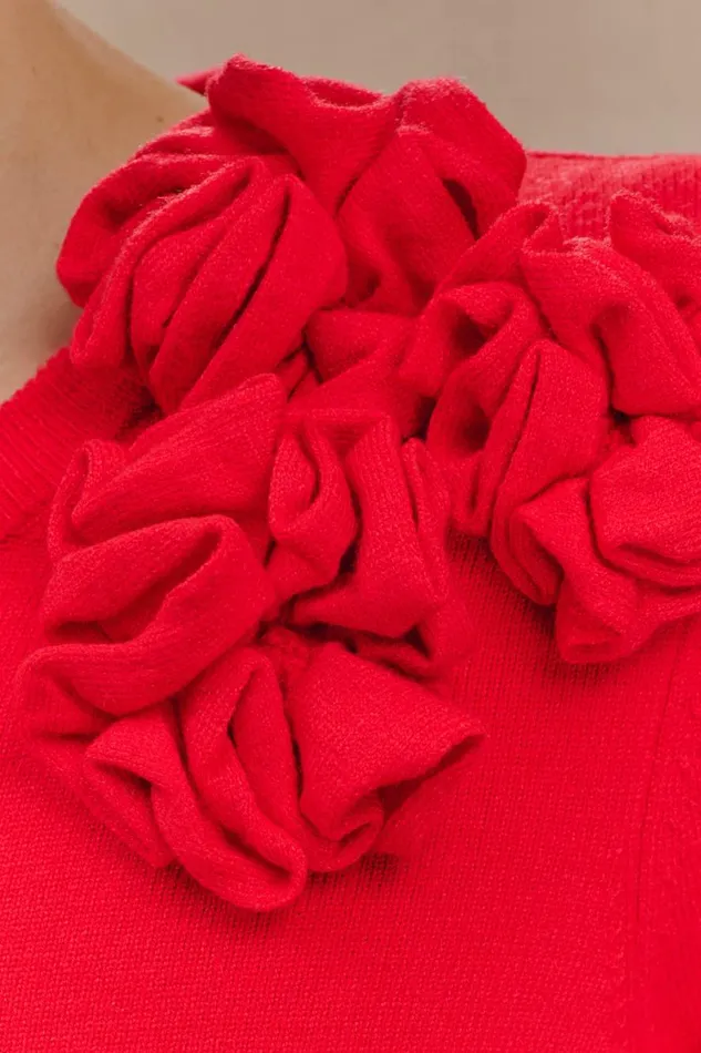 Women Meshki Sets Gianna Knit Cardigan With Flowers 8211 Red