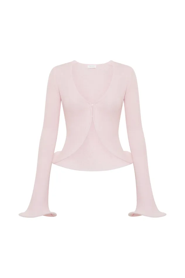 Women Meshki Sets Gigi Long Sleeve Knit Top 8211 Misty Rose
