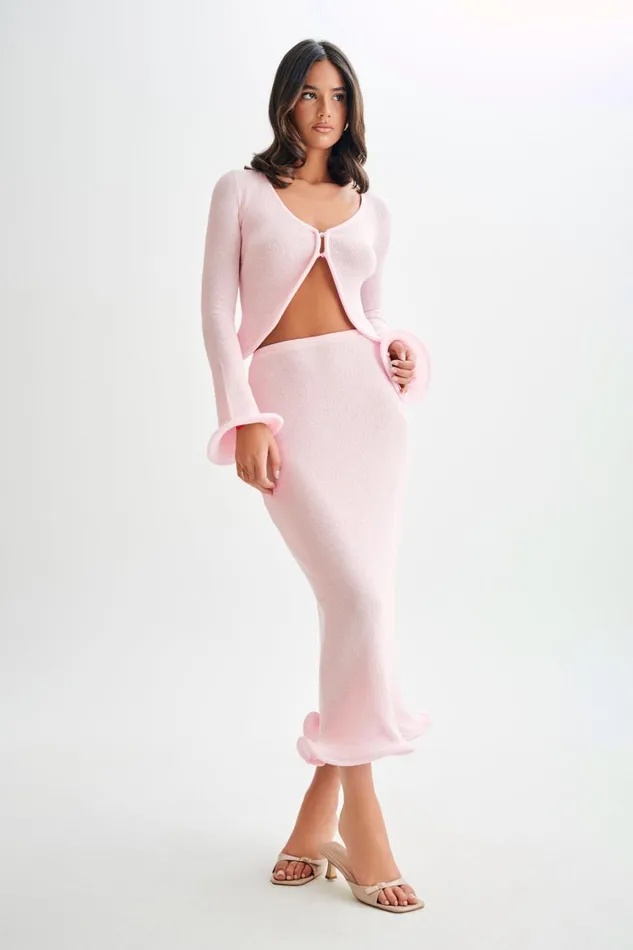 Women Meshki Sets Gigi Long Sleeve Knit Top 8211 Misty Rose