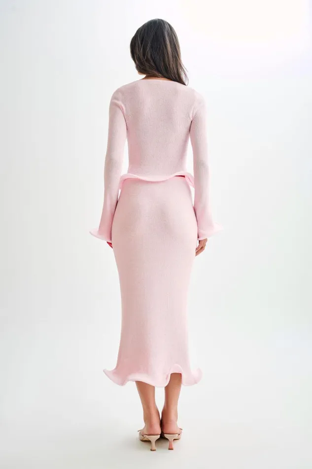 Women Meshki Sets Gigi Long Sleeve Knit Top 8211 Misty Rose