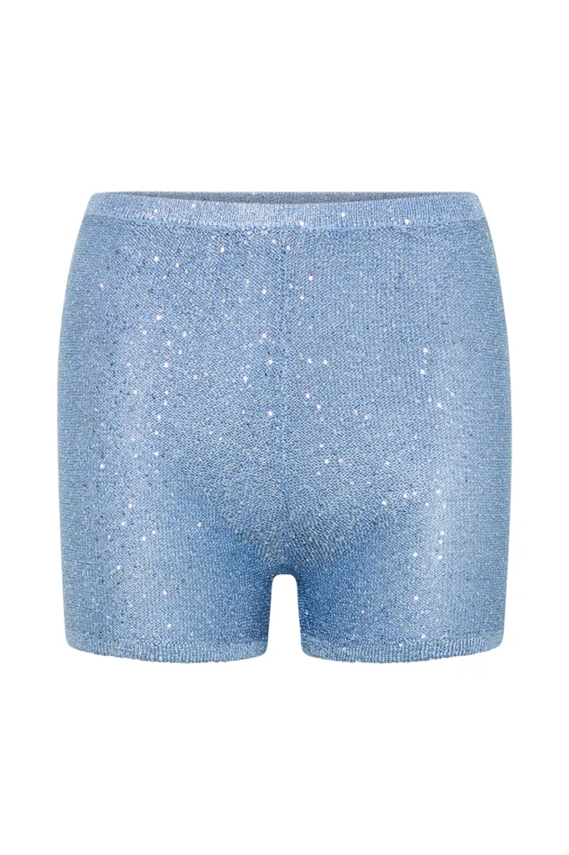 Women Meshki Sets Huntley Sequin Knit Shorts 8211 Cornflower Blue