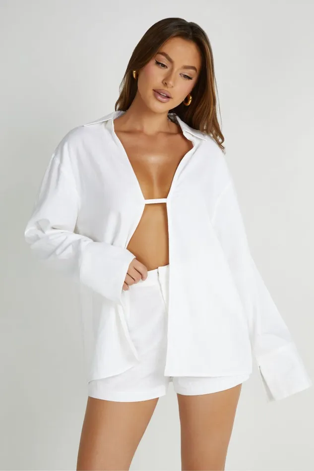 Women Meshki Sets Jadri Linen Shorts 8211 White