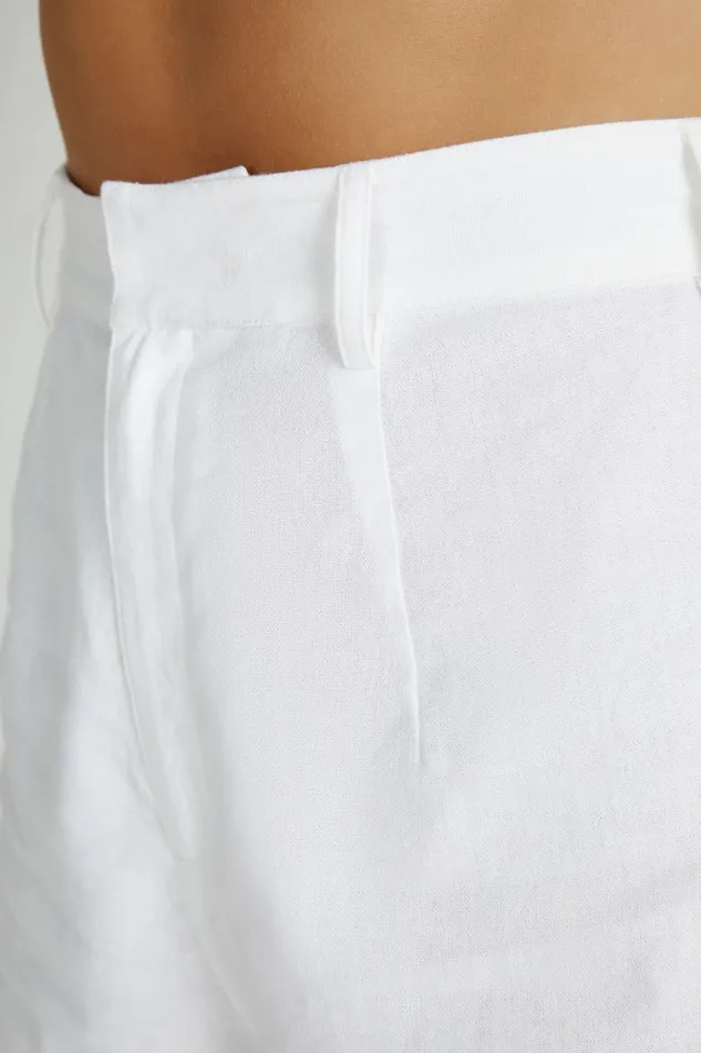 Women Meshki Sets Jadri Linen Shorts 8211 White