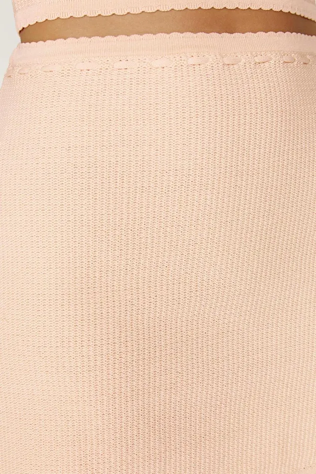 Women Meshki Sets Kyra Waffle Mini Skirt 8211 Apricot